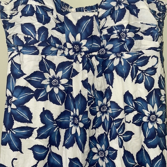 Moda International Hibiscus Maxi dress size Small S resortwear blue & white - Picture 3 of 5